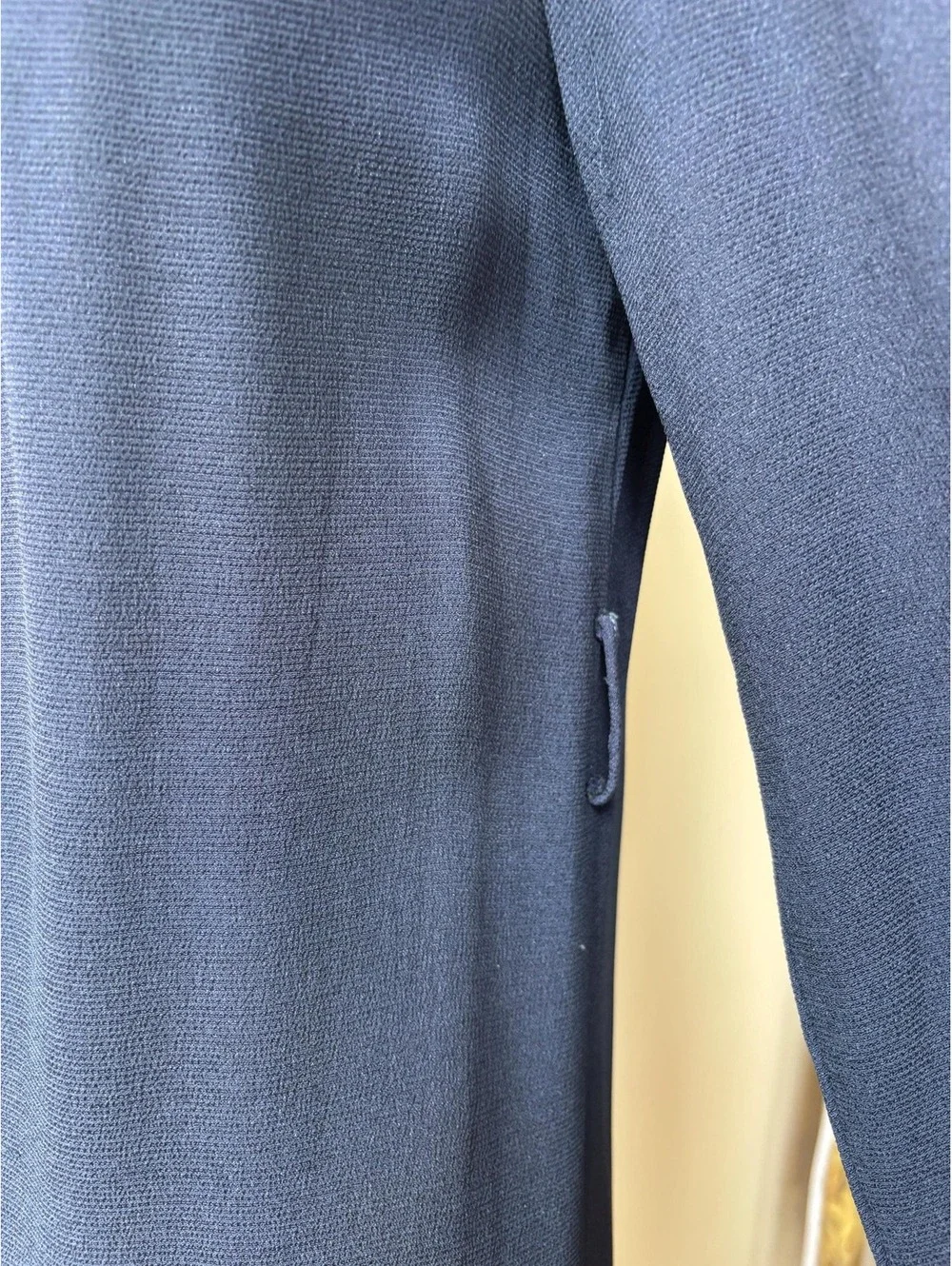 Vintage 1940s Lightweight Navy Satin Trimmed Duster Cardigan